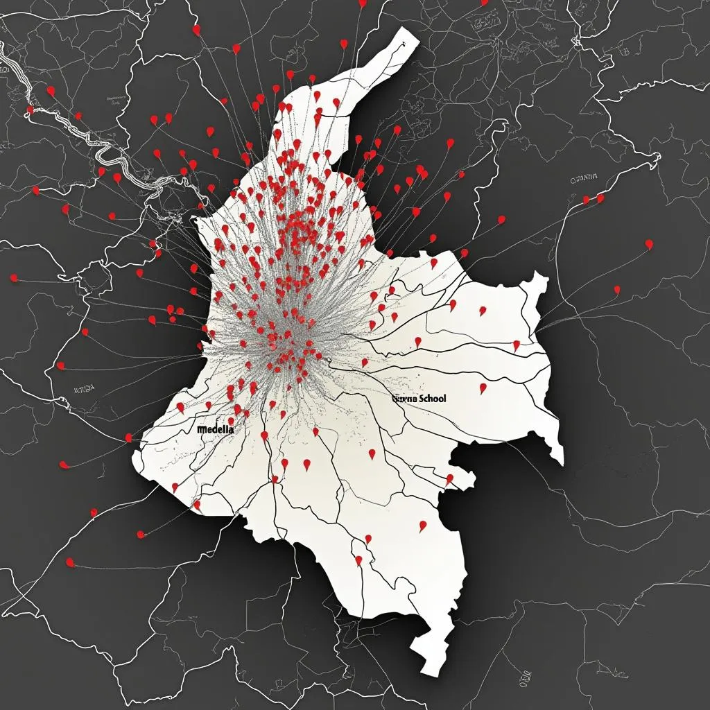 Mapa de ubicaciones en Colombia