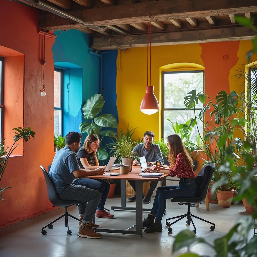 Equipo de diseñadores colaborando en un proyecto